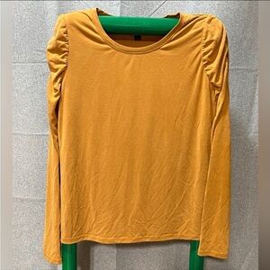 Simply Vera VeraWang Women's Mustard Long Sleeve Top Size Medium Shirt